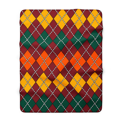 Sri Lanka Retro Argyle Blanket Throw