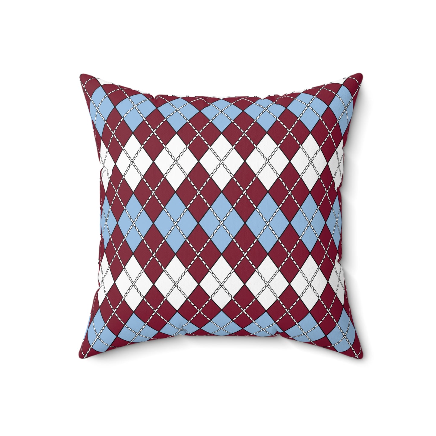 Claret, Blue, White Retro Argyle Cushion Pillow