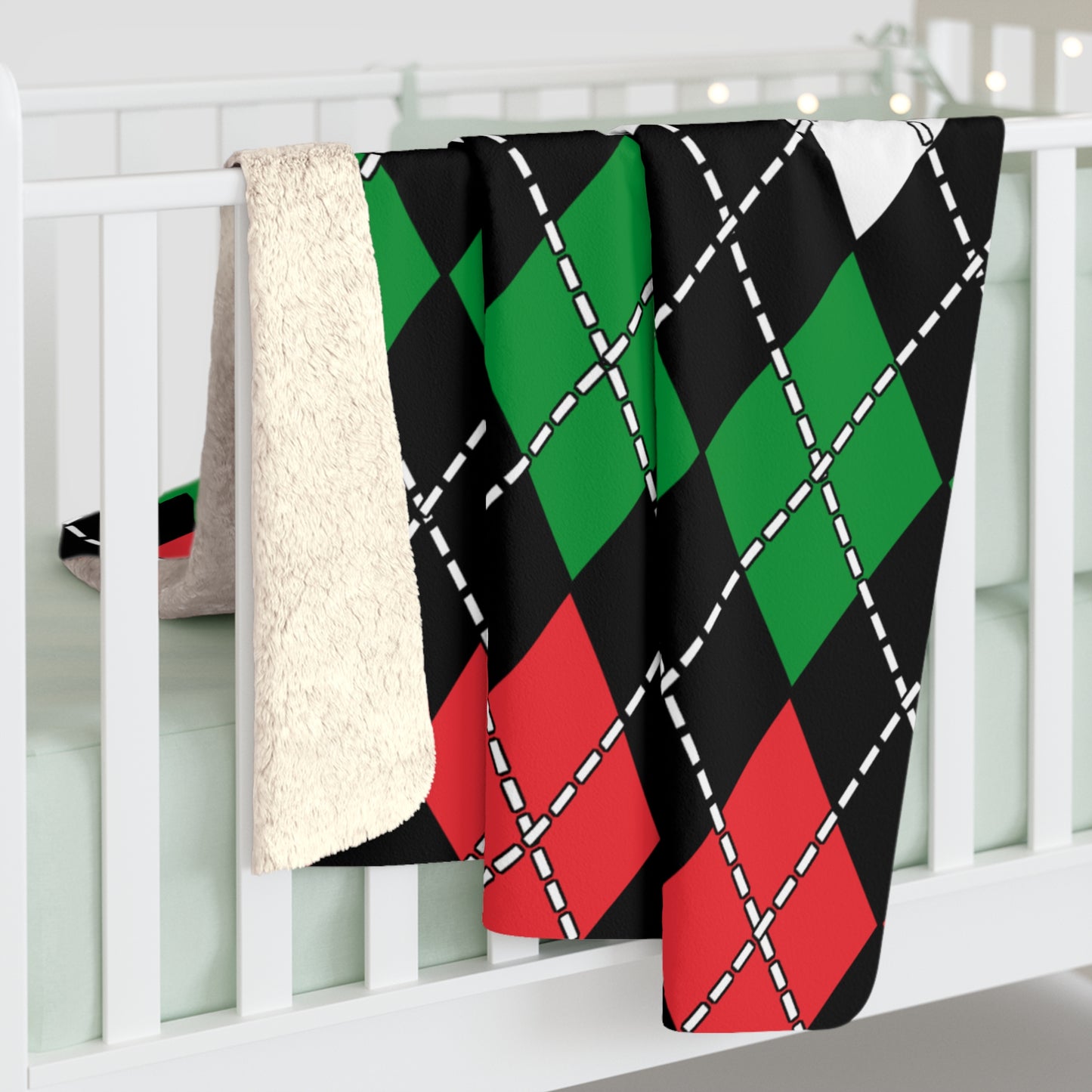 Palestine Retro Argyle Blanket Throw