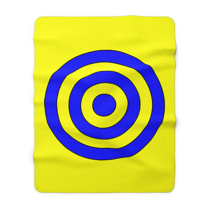 Yellow, Blue Retro Target Blanket Throw
