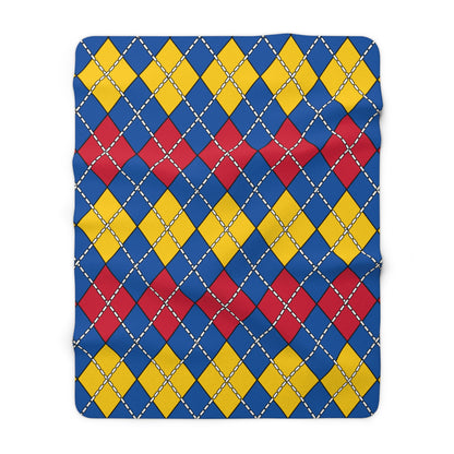 Aland Islands Retro Argyle Blanket Throw