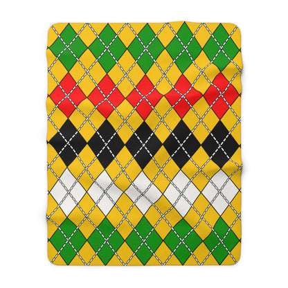Mozambique Retro Argyle Blanket Throw