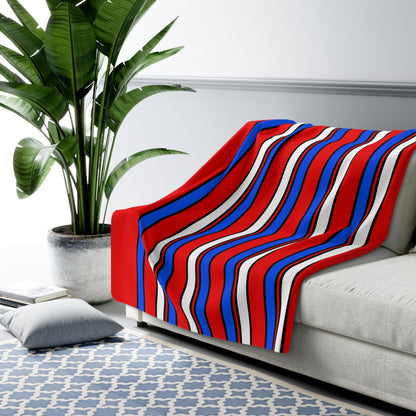 Puerto Rico Retro Stripes Blanket Throw