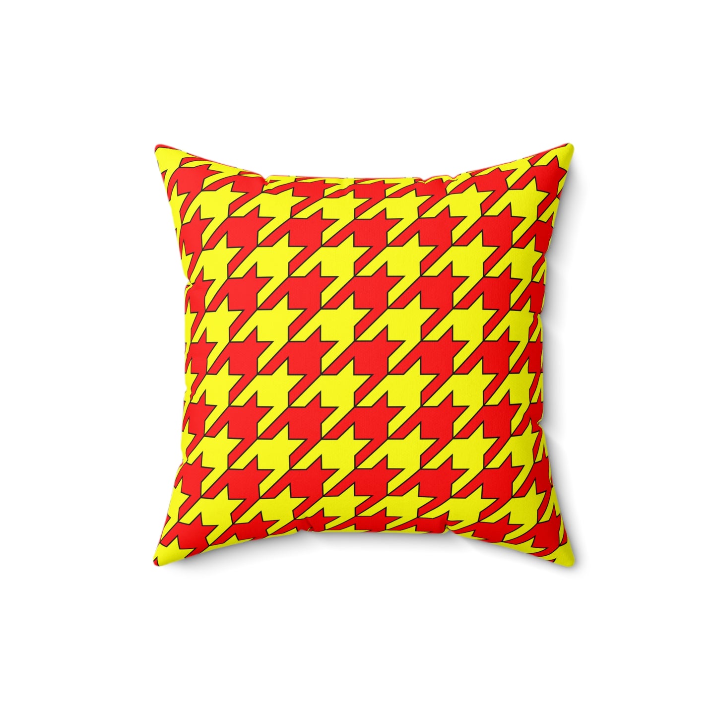 Red, Yellow Retro Houndstooth Cushion Pillow