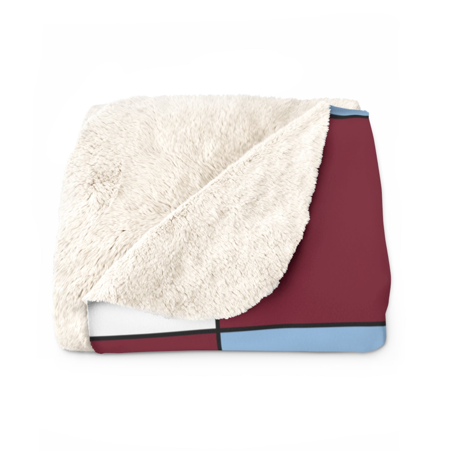 Claret, Blue, White Retro Check Blanket Throw