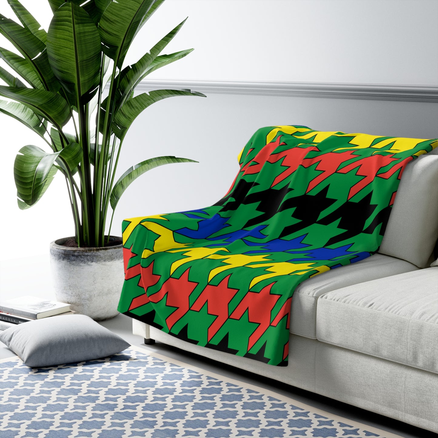 New Caledonia Retro Houndstooth Blanket Throw