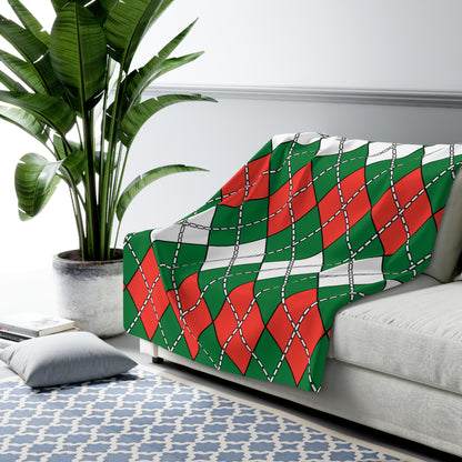 Madagascar Retro Argyle Blanket Throw