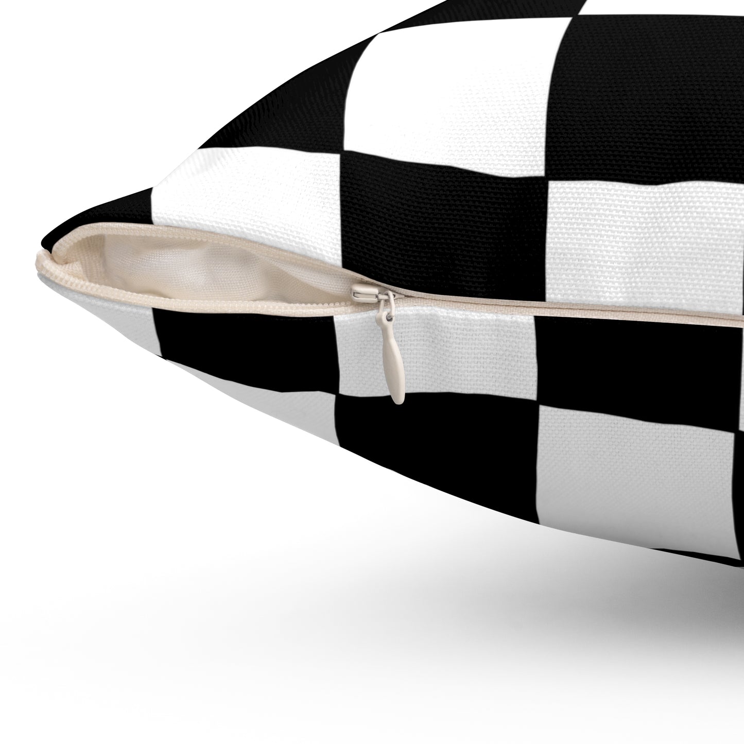 Black, White Retro Check Cushion Pillow