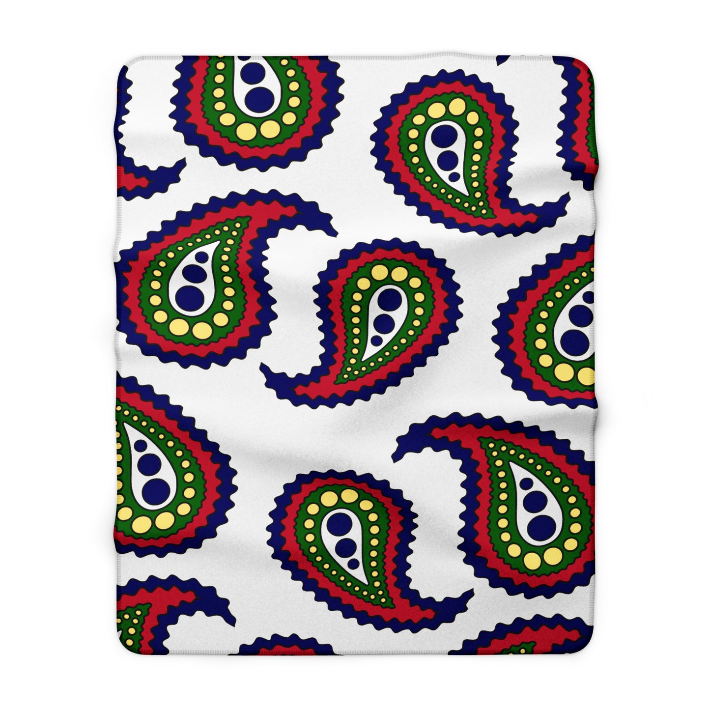 British Indian Ocean Territory Retro Paisley Blanket Throw