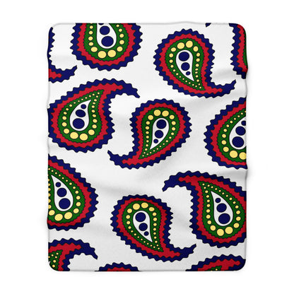 British Indian Ocean Territory Retro Paisley Blanket Throw
