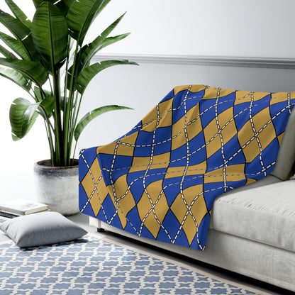 Kosovo Retro Argyle Blanket Throw