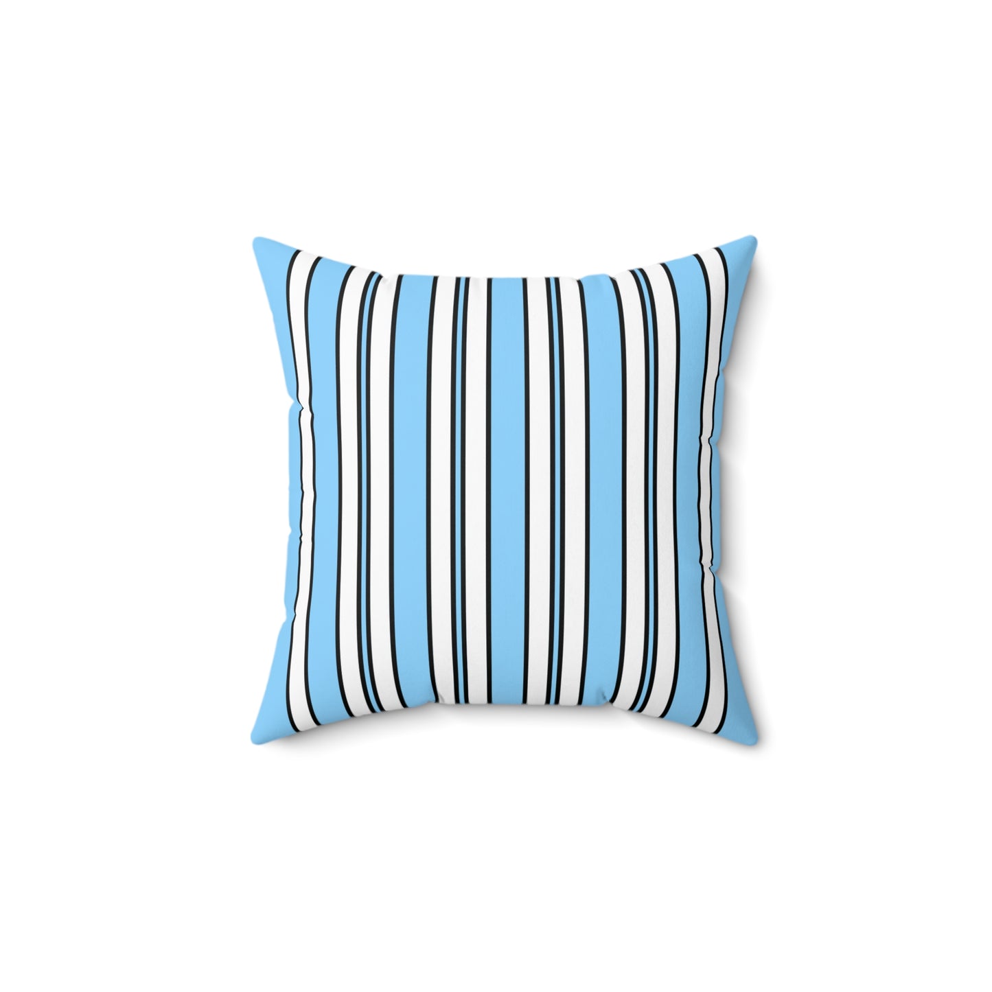 Light Blue, White Retro Stripes Cushion Pillow