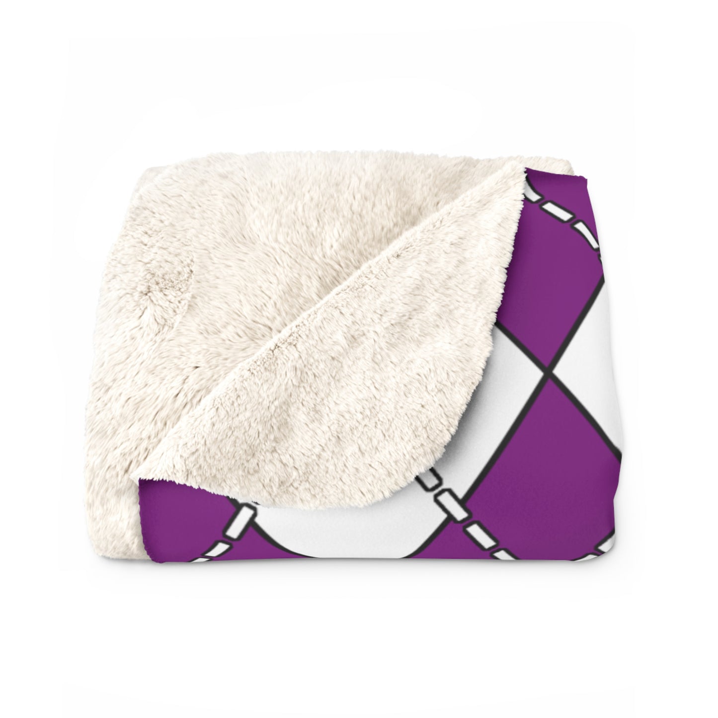 Purple, White Retro Argyle Blanket Throw
