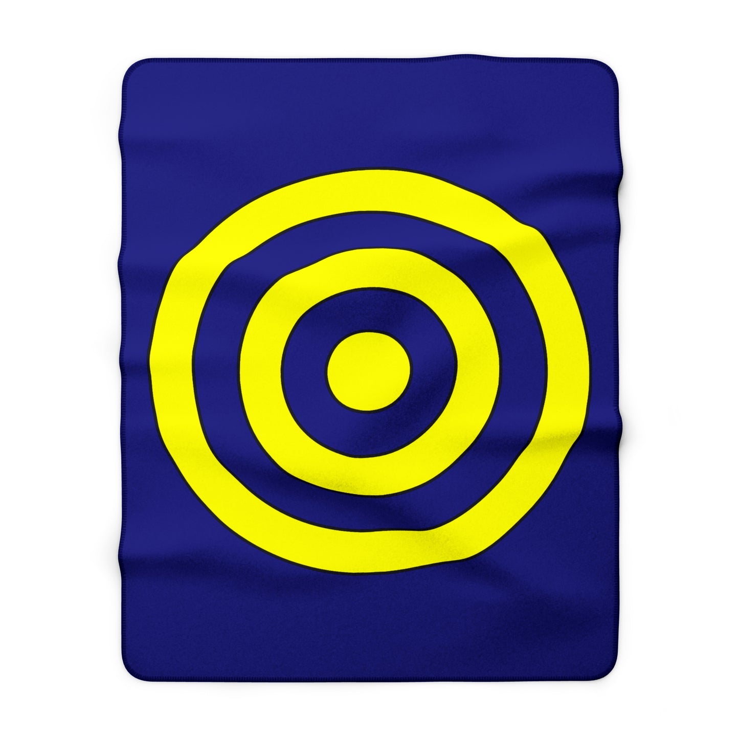 Navy Blue, Yellow Retro Target Blanket Throw