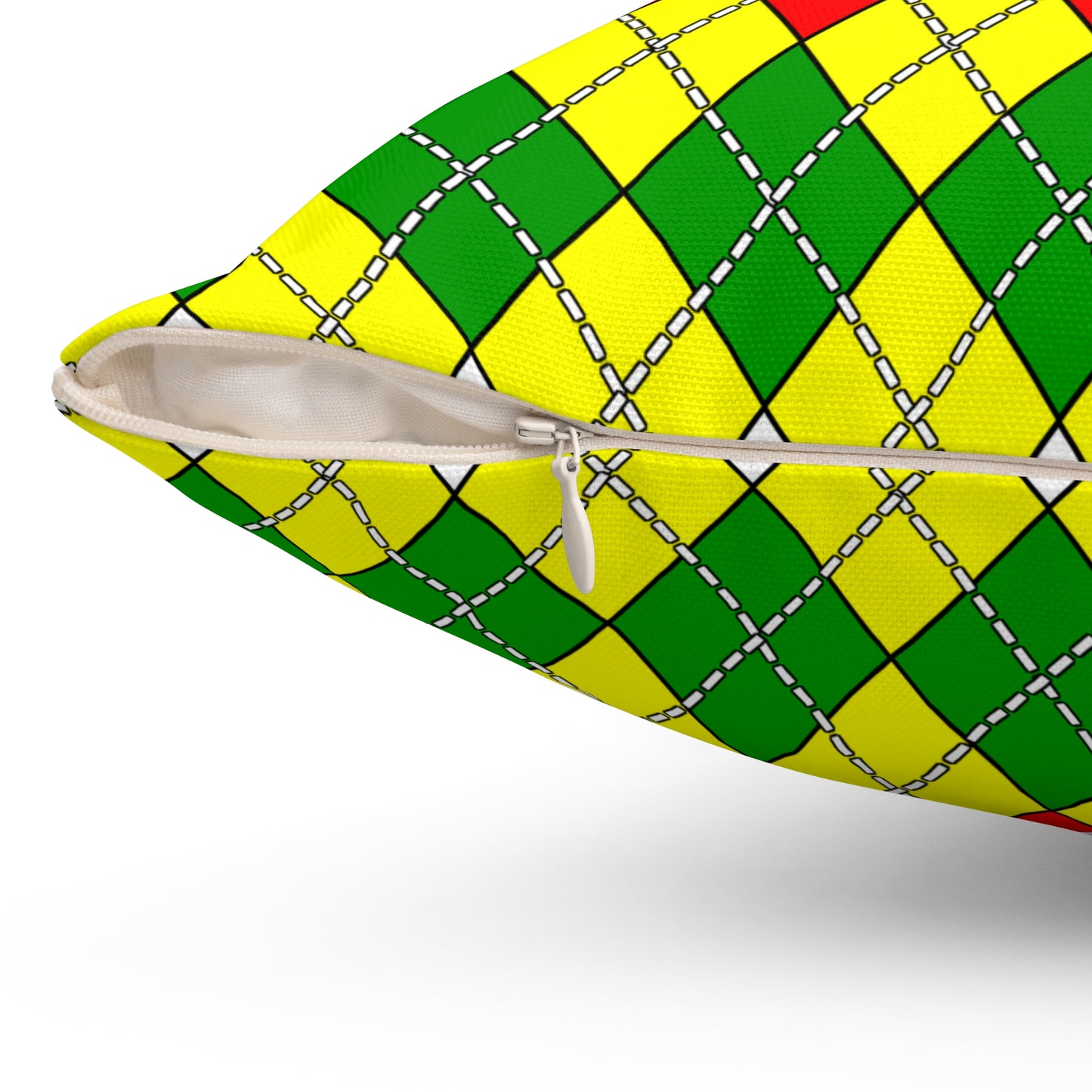 Central African Republic Retro Argyle Cushion Pillow