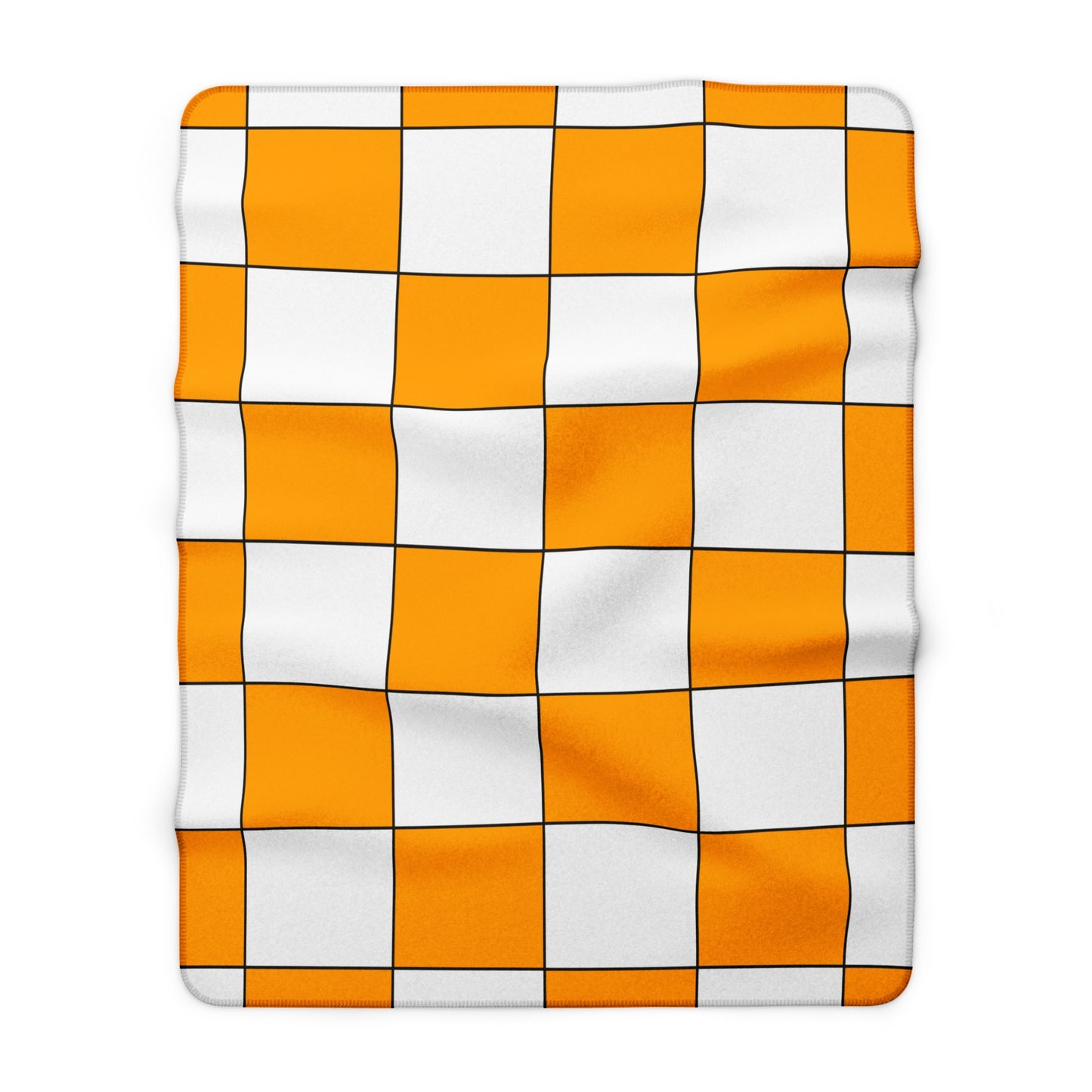 Orange, White Retro Check Blanket Throw