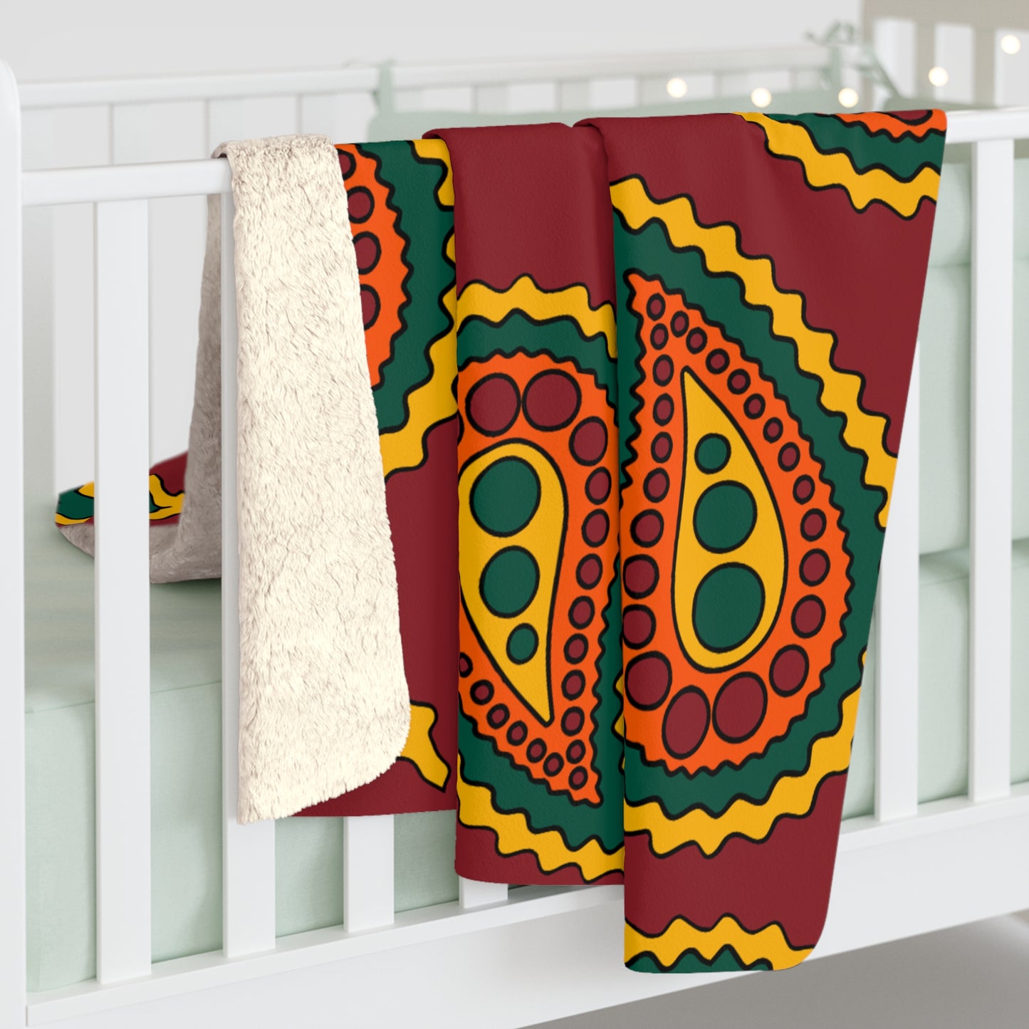 Sri Lanka Retro Paisley Blanket Throw