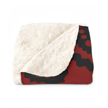 Dark Red, Black Retro Paisley Blanket Throw