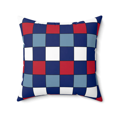 Falkland Islands Retro Check Cushion Pillow