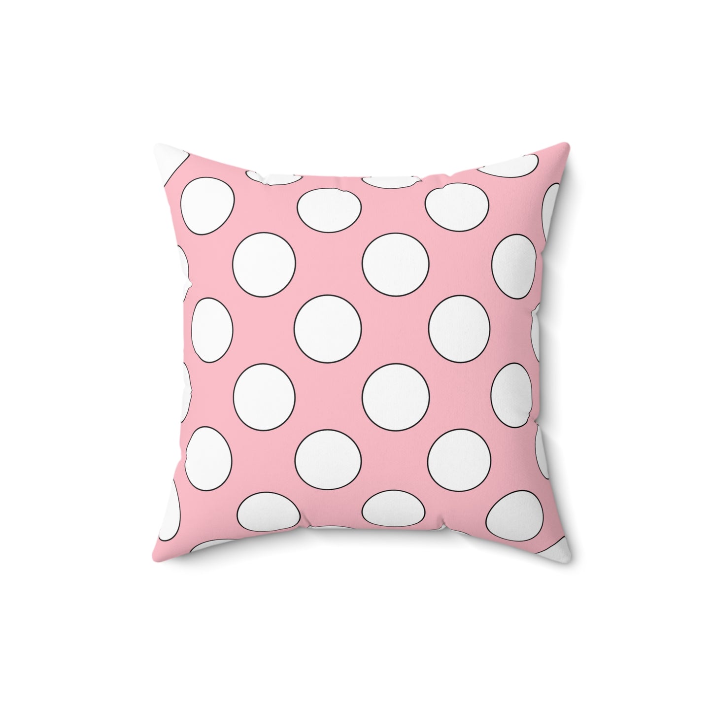 Pink, White Retro Polka Dots Cushion Pillow