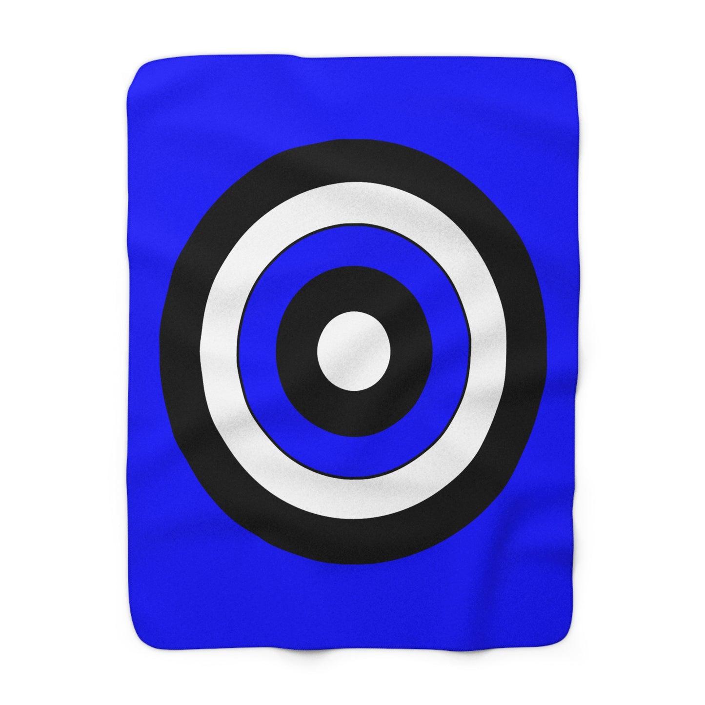 Blue, Black, White Retro Target Blanket Throw