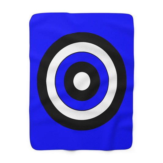Blue, Black, White Retro Target Blanket Throw