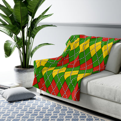 Benin Retro Argyle Blanket Throw
