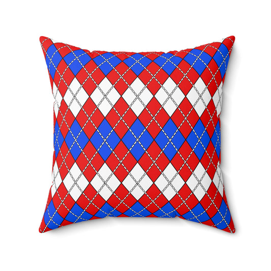Puerto Rico Retro Argyle Cushion Pillow