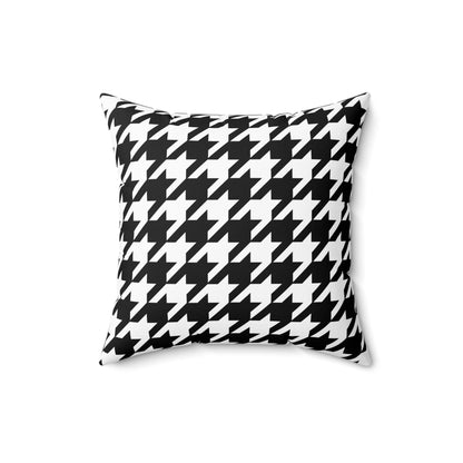 Black, White Retro Houndstooth Cushion Pillow