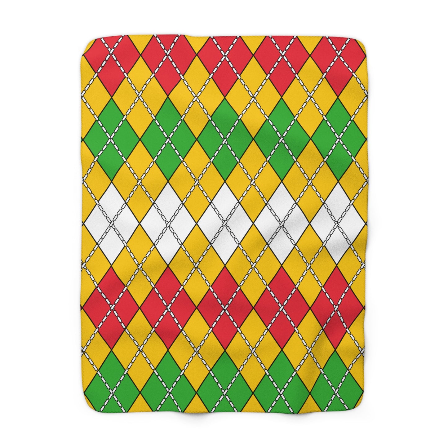 Myanmar Retro Argyle Blanket Throw