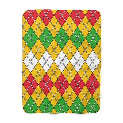 Myanmar Retro Argyle Blanket Throw