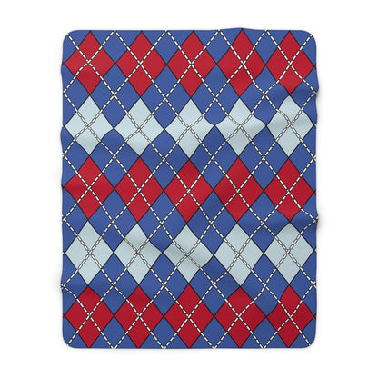 Guam Retro Argyle Blanket Throw