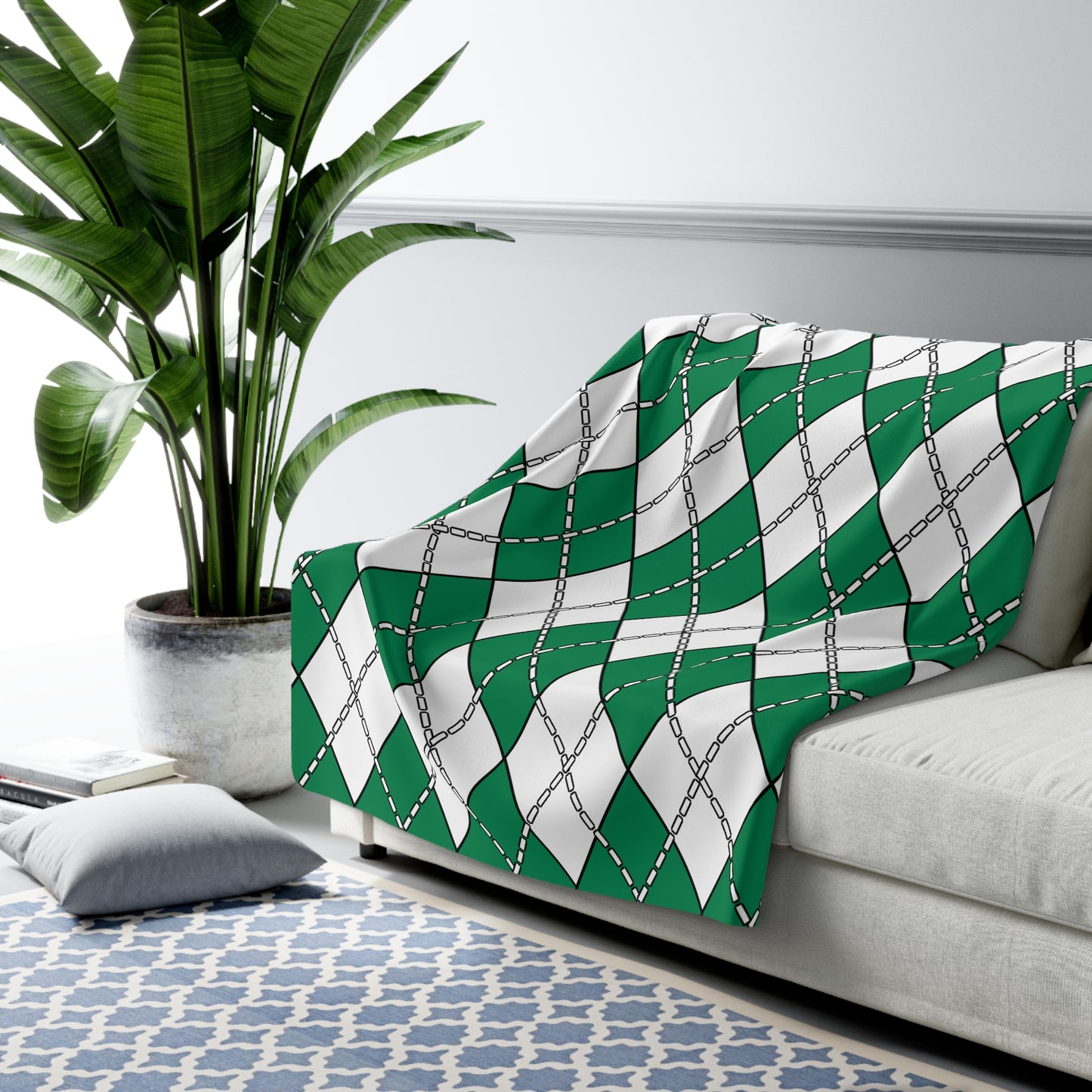 Nigeria Retro Argyle Blanket Throw