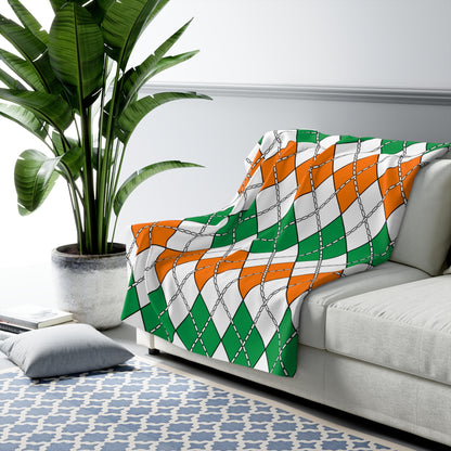 Ireland Retro Argyle Blanket Throw