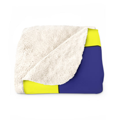 Navy Blue, Yellow Retro Check Blanket Throw