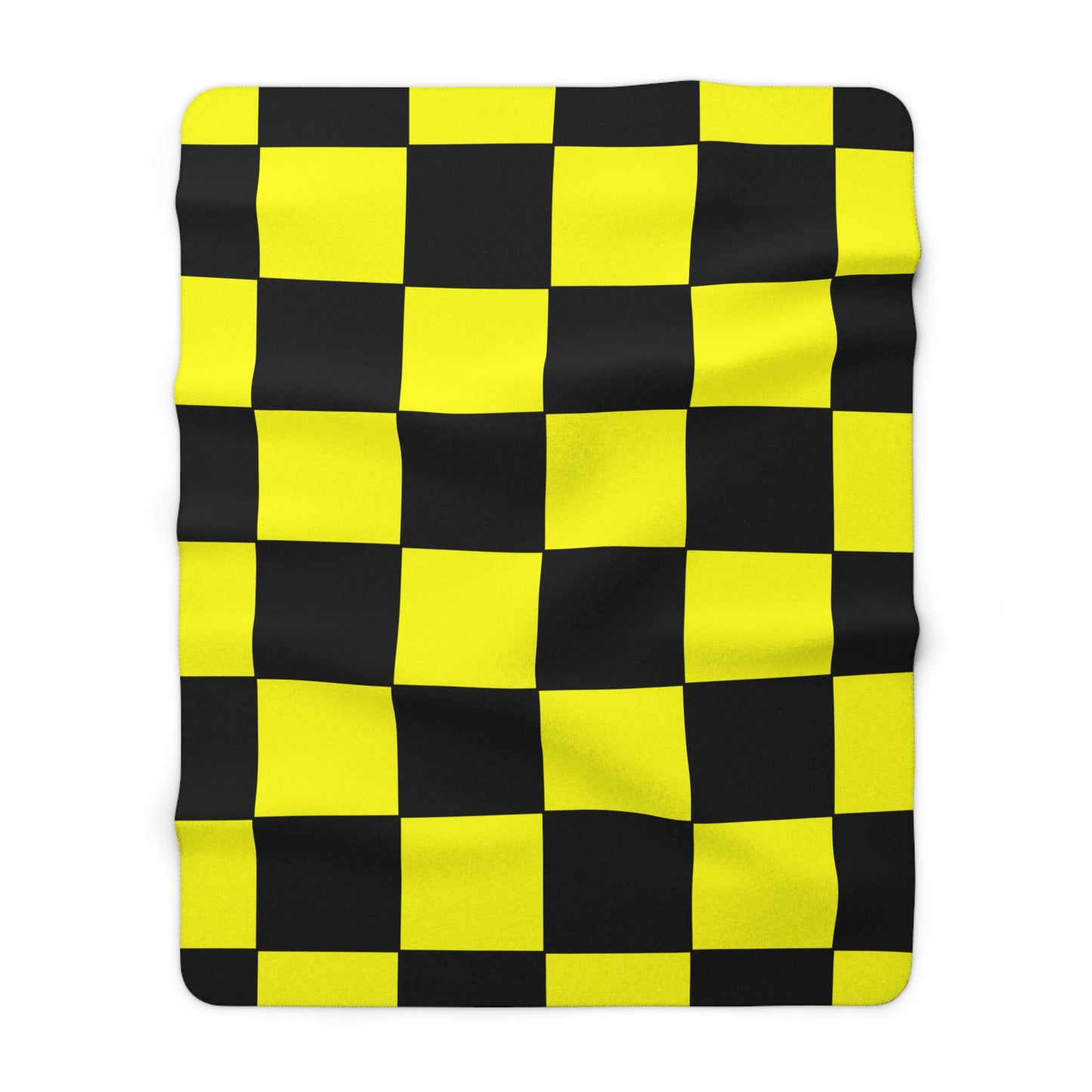 Yellow, Black Retro Check Blanket Throw