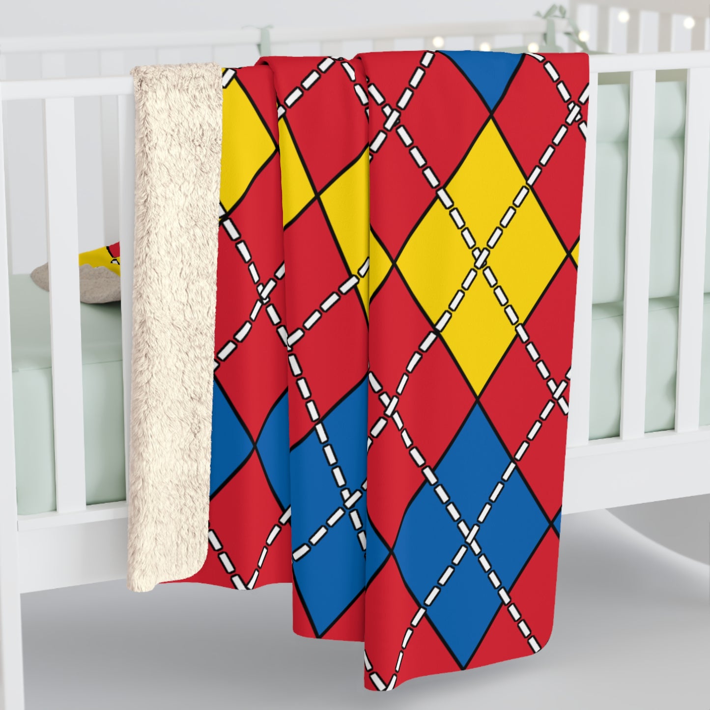 Mongolia Retro Argyle Blanket Throw