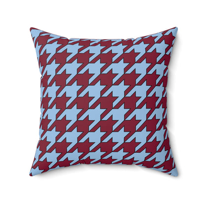 Claret, Blue Retro Houndstooth Cushion Pillow