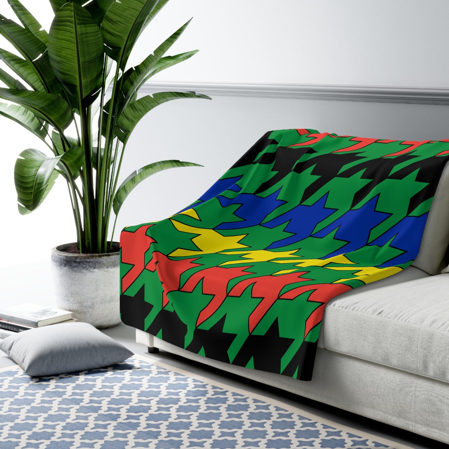 New Caledonia Retro Houndstooth Blanket Throw