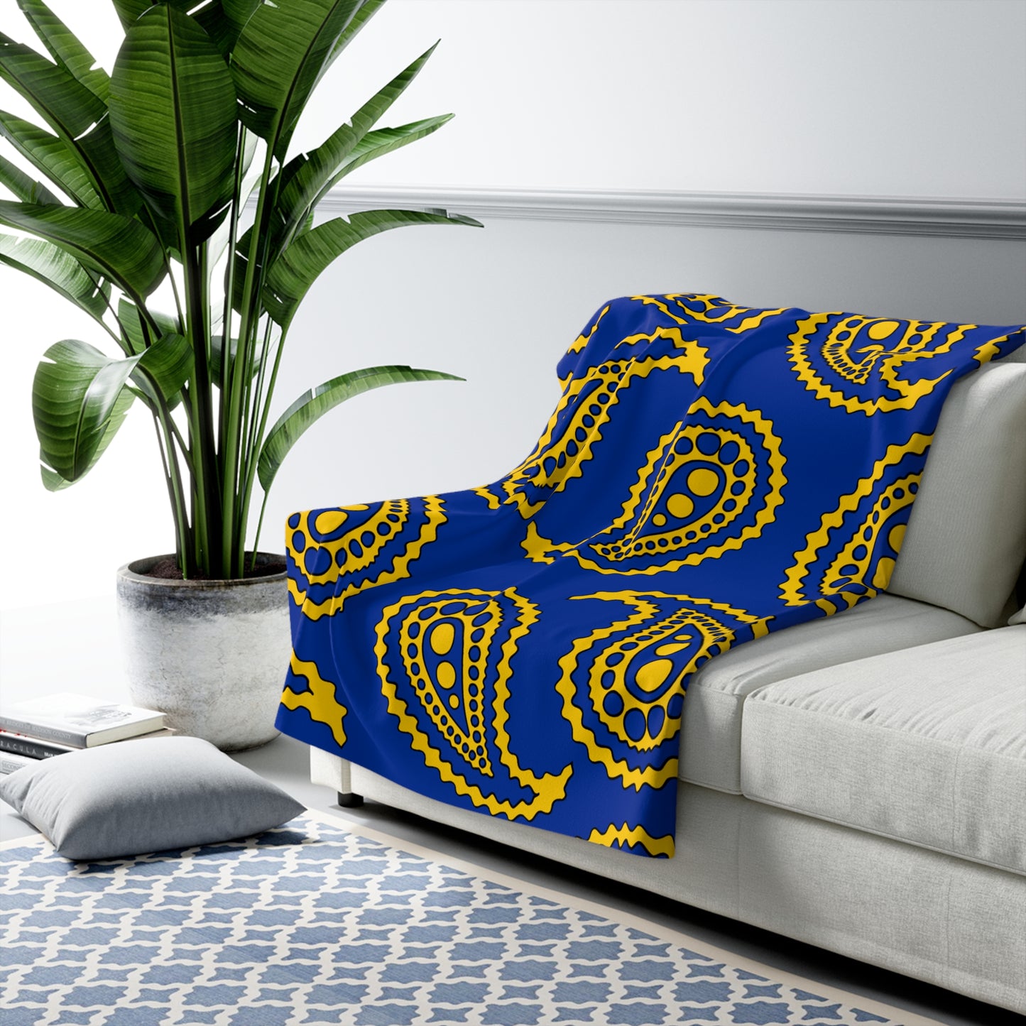 European Union Retro Paisley Blanket Throw
