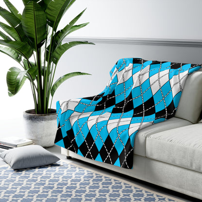 Botswana Retro Argyle Blanket Throw
