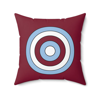 Claret, Blue, White Retro Target Cushion Pillow