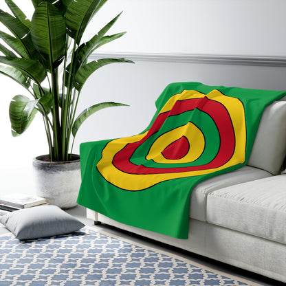 Guinea Bissau Retro Target Blanket Throw