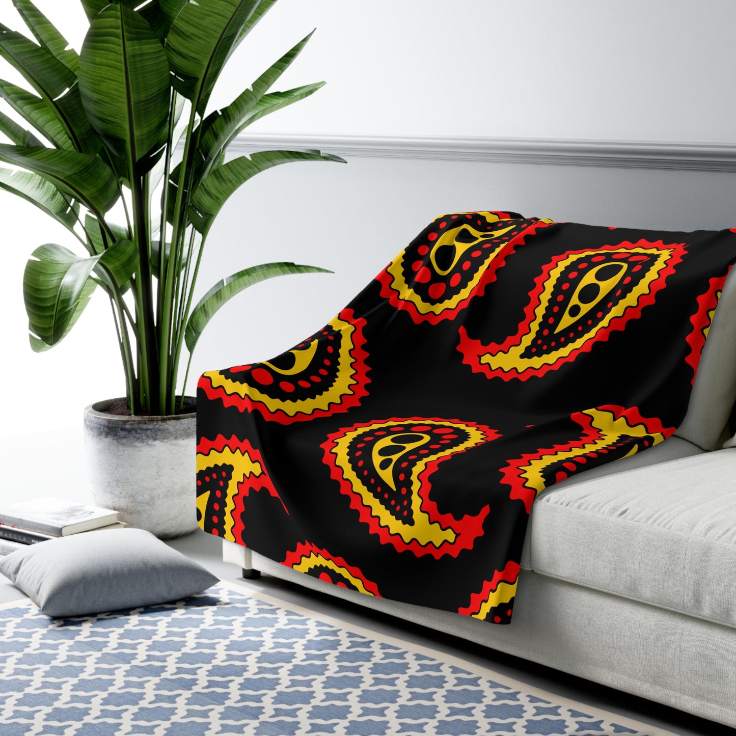 Papua New Guinea Retro Paisley Blanket Throw