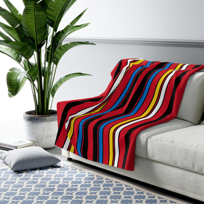 Antigua And Barbuda Retro Stripes Blanket Throw