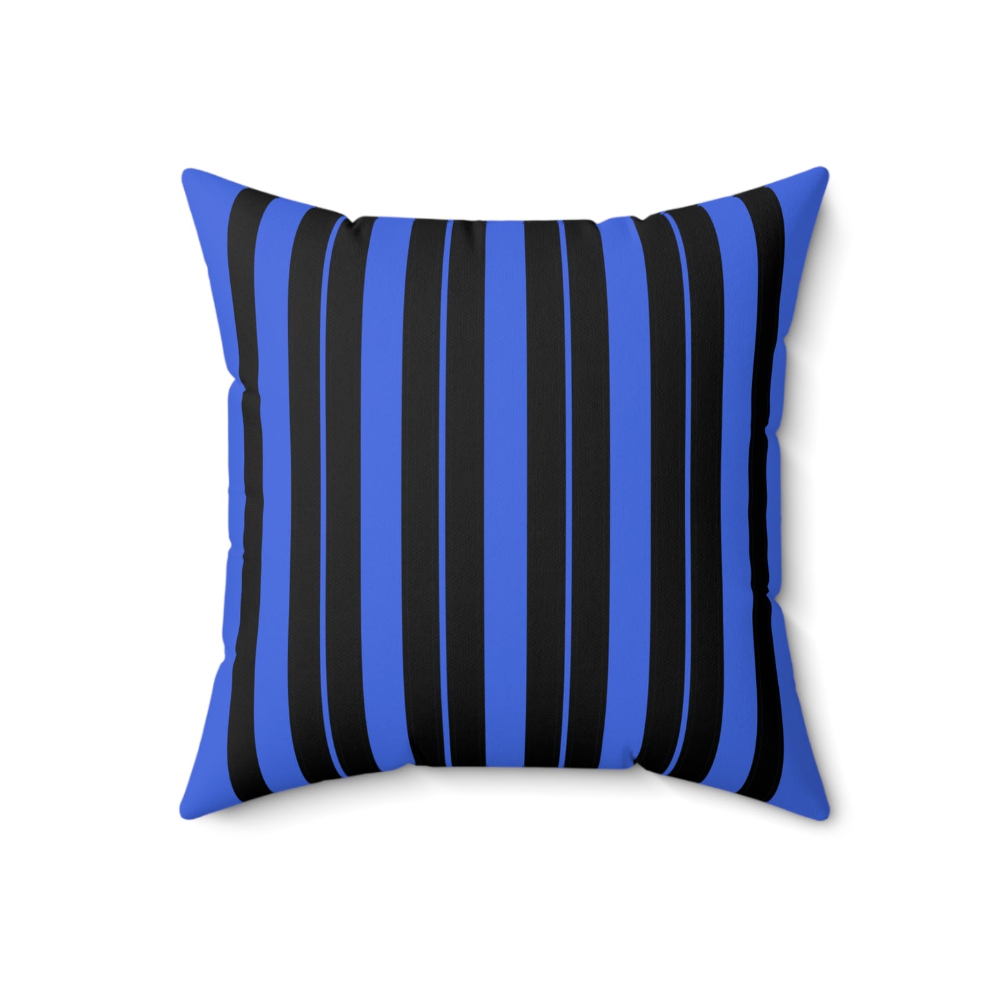 Royal Blue, Black Retro Stripes Cushion Pillow