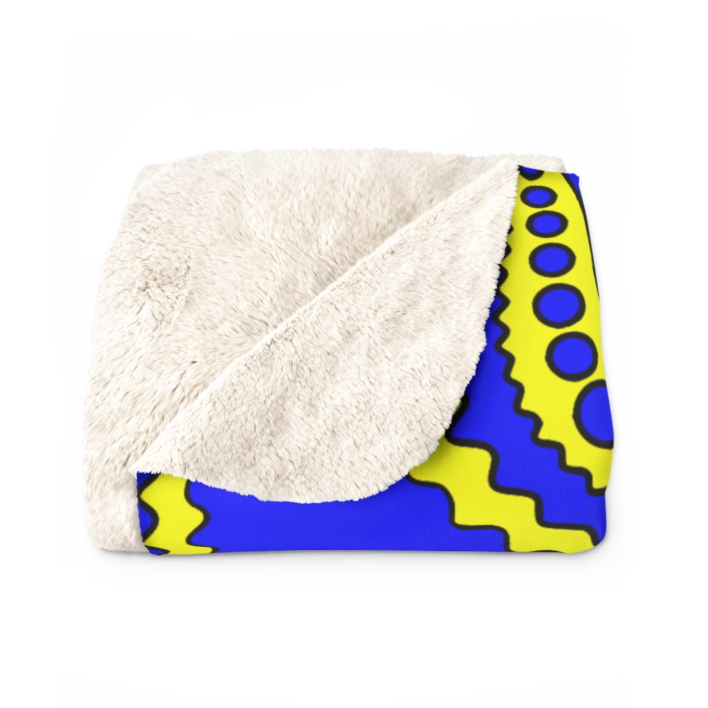 Blue, Yellow Retro Paisley Blanket Throw