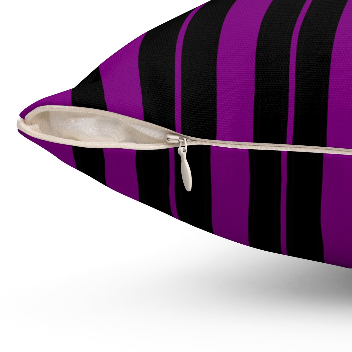 Purple, Black Retro Stripes Cushion Pillow