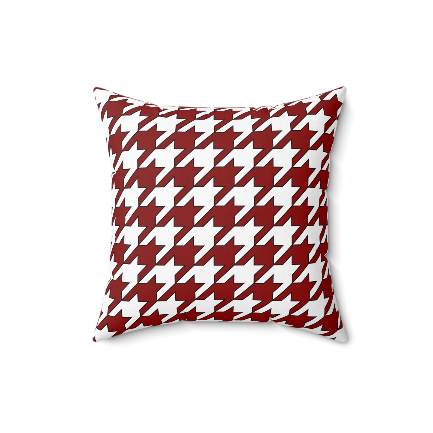 Dark Red, White Retro Houndstooth Cushion Pillow