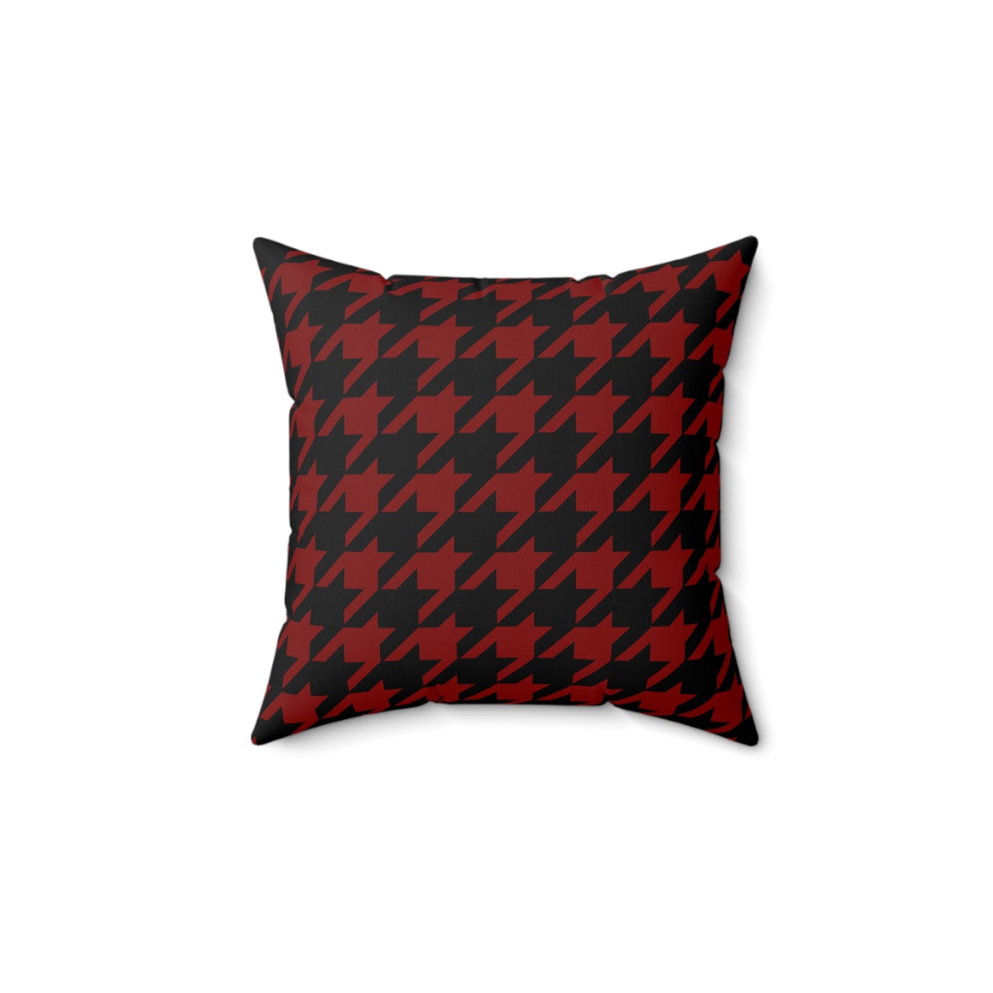 Maroon, Black Retro Houndstooth Cushion Pillow